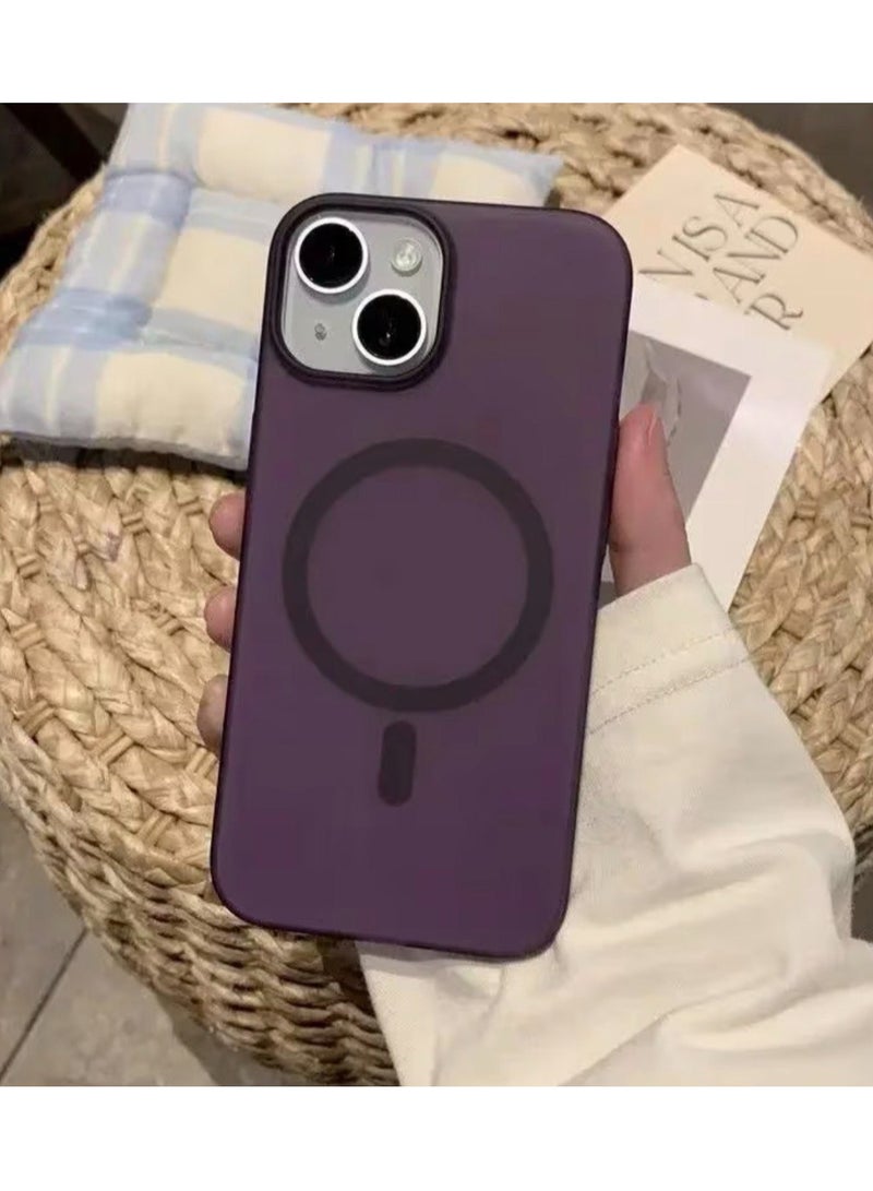 Magsafe Luxury Matte Case for iPhone 13 Pro, Slim Magnetic Shockproof Cover | Deep Purple